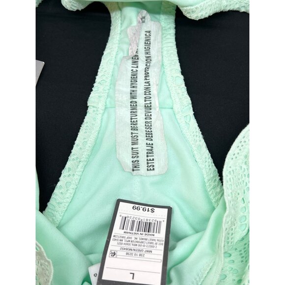 Mossimo Womens Mint Green Lace Cheeky Swim Bottoms Size L - Picture 7 of 7
